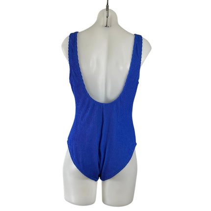 Shade & Shore Pucker Knit Scoop Neck Sleeveless One Piece Tank Bikini Swimwear M