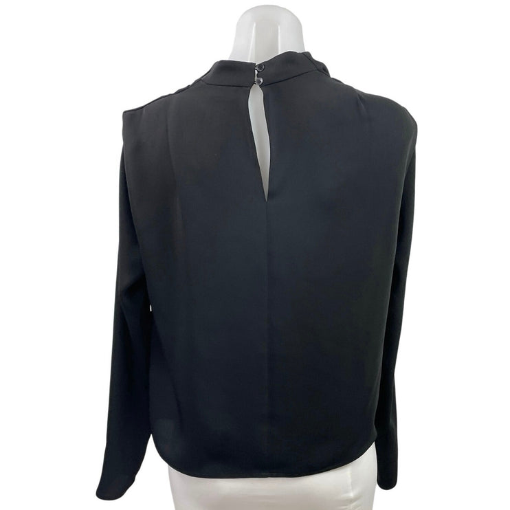 Aritzia Babaton Black Long Sleeve Cowl Neck Career Work Blouse Top Size 2XS