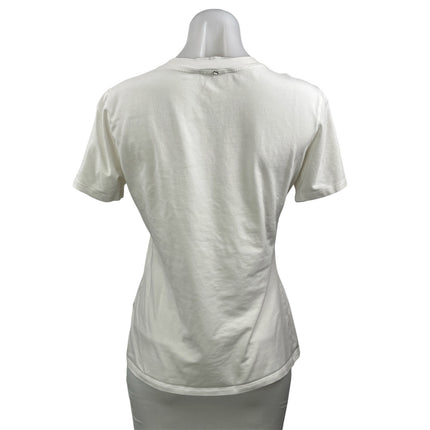 Sportmax Women's White Crew Neck Short Sleeve Basic T Shirt Tee Top Size M