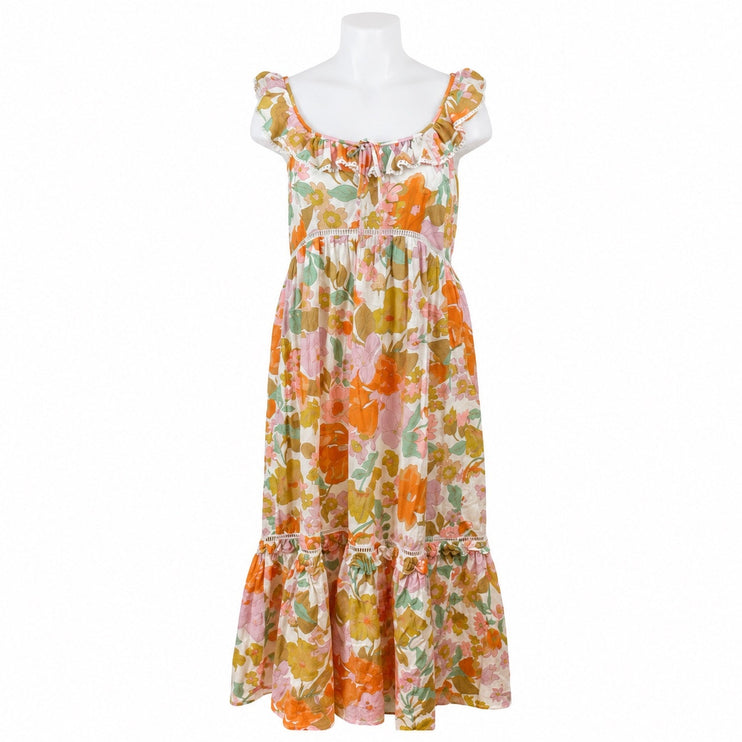 Asos Design Multicolor Floral Ruffle Tiered Maxi Tank Flare A-Line Sun Dress 16