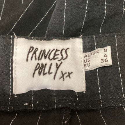 Princess Polly Women's Black White Pinstriped High Rise Trouser Dress Pants Sz 4