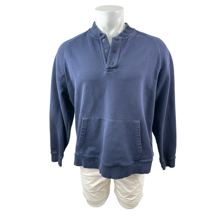 Ted Baker Men's Navy Blue Mock Neck Long Sleeve Henley Sweater Sweatshirt Top 6