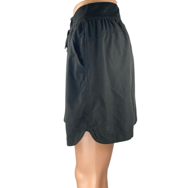 Champion Black Elastic Waist Drawstring Mini Activewear Tennis A-Line Skirt Sz L