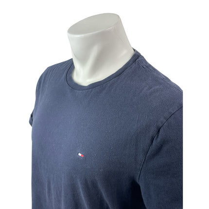 Tommy Hilfiger Men's Navy Blue Short Sleeve Logo Crewneck T Shirt Tee Top Size L