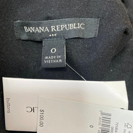 NEW Banana Republic Black Sleeveless Button Up Blazer Vest Crop Tank Top Size 0