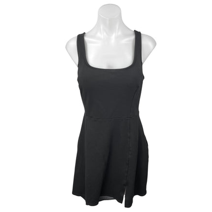 Lulus Black Sleeveless Square Neck Cami Camisole Tank Fit & Flare Dress Size L