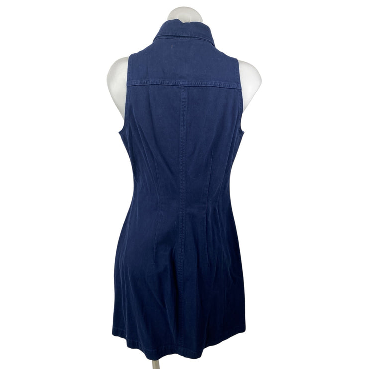 DL1961 Payton Blue Collared Sleeveless Button Down Mini Denim Shirt Dress Size S