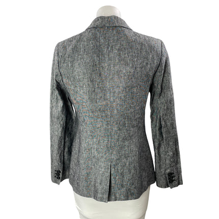 J By J.Crew Women's Gray Long Sleeve Peak Lapel Pocket Blazer Coat Jacket Size 4