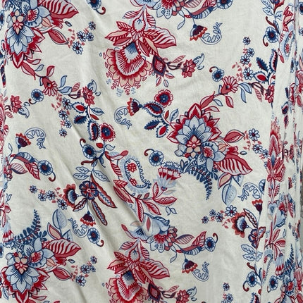 Soho Botanical Floral Lace Trim Bell Sleeves Tunic Peasant Popover Blouse Top XL