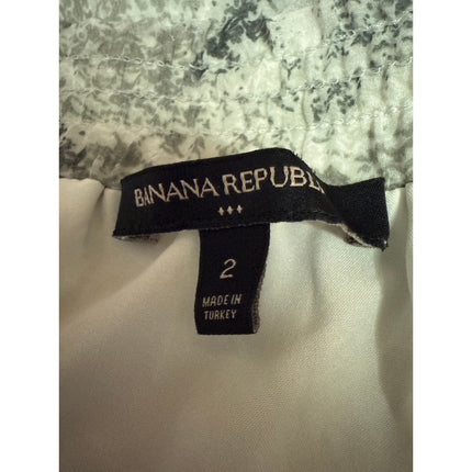 Banana Republic Black White Snakeskin High Waisted Pleated A Line Mini Skirt 2