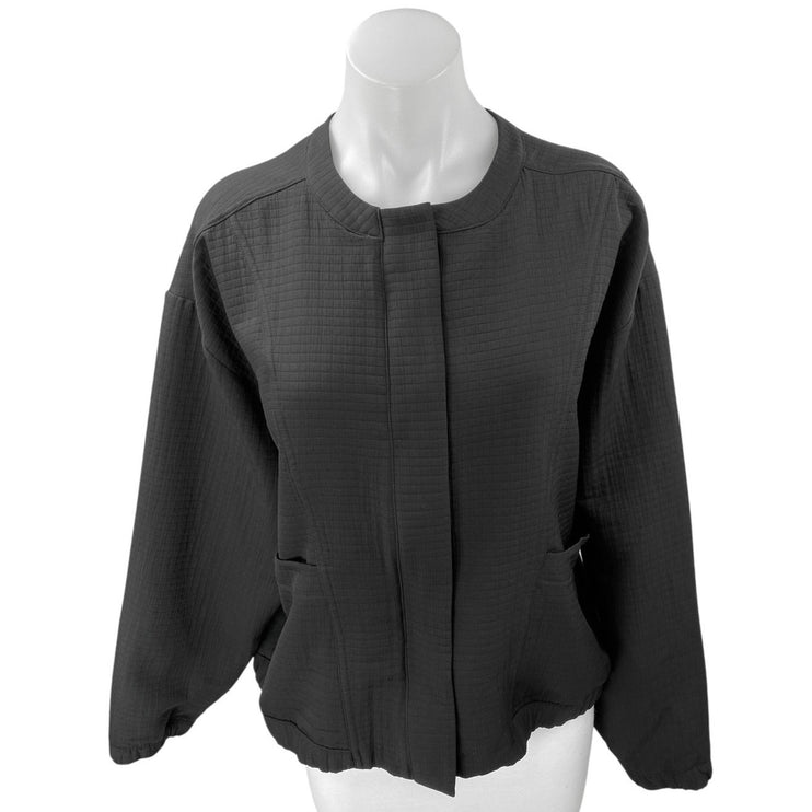 New Balance Women's Black Long Sleeve Crew Neck Pocket Cocoon Coat Jacket Size M