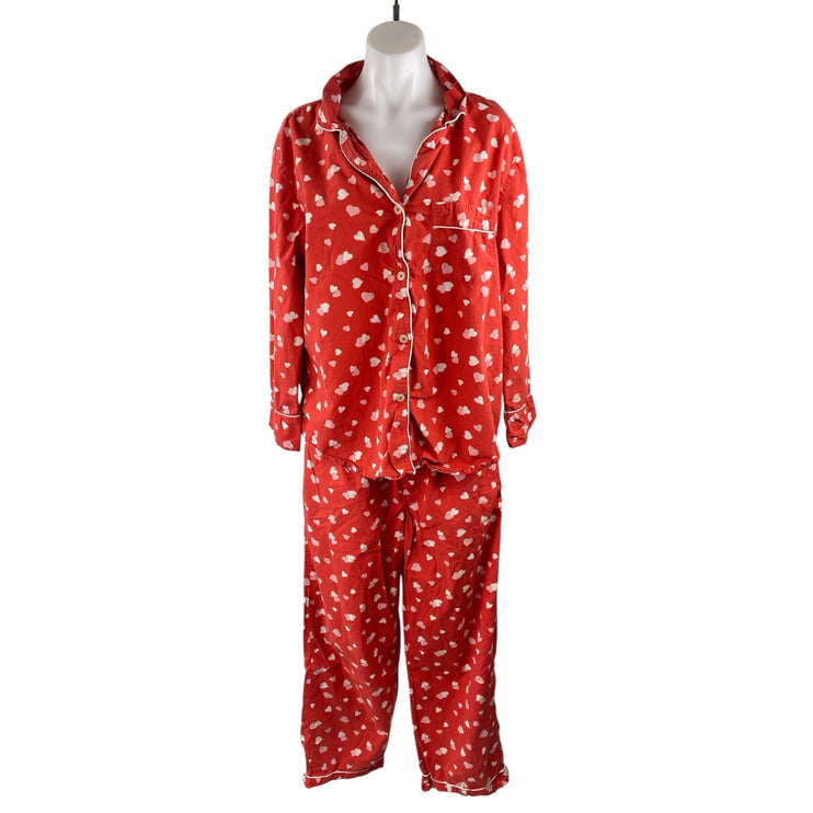 Printfresh + Pencil & Paper Co. Valentine Heart Red White Sleepwear Pajama Set M