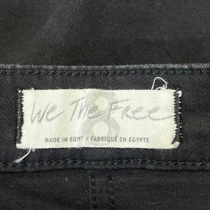 Free People Notched Black Asymmetric Side Button Mini Wrap Denim Jeans Skirt 8