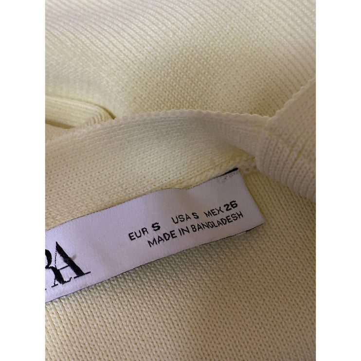 Zara Women's Yellow Sleeveless Square Neck Skater A Line Mini Dress Size S