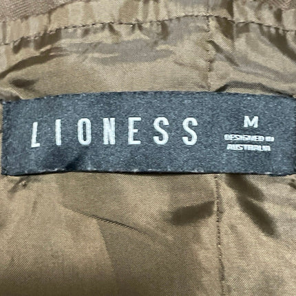 Lioness Brown Linen Sleeveless Cami Halter Longline Bustier Corset Crop Top M