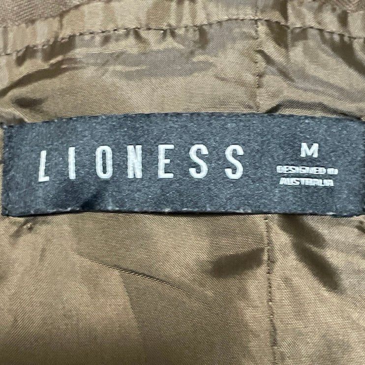 Lioness Brown Linen Sleeveless Cami Halter Longline Bustier Corset Crop Top M