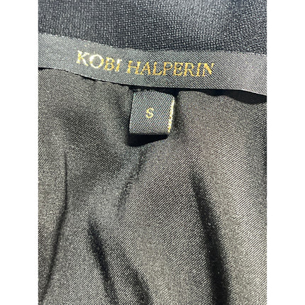 Kobe Halperin Black Draped V Neck Sleeveless Wrap Mini Tank Sheath Dress Size S