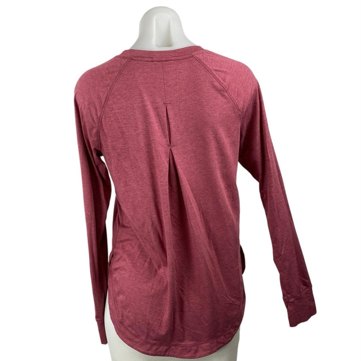 Apana Red Crew Neck Long Sleeve Gym Athletic Activewear Sweater Sweatshirt Top S