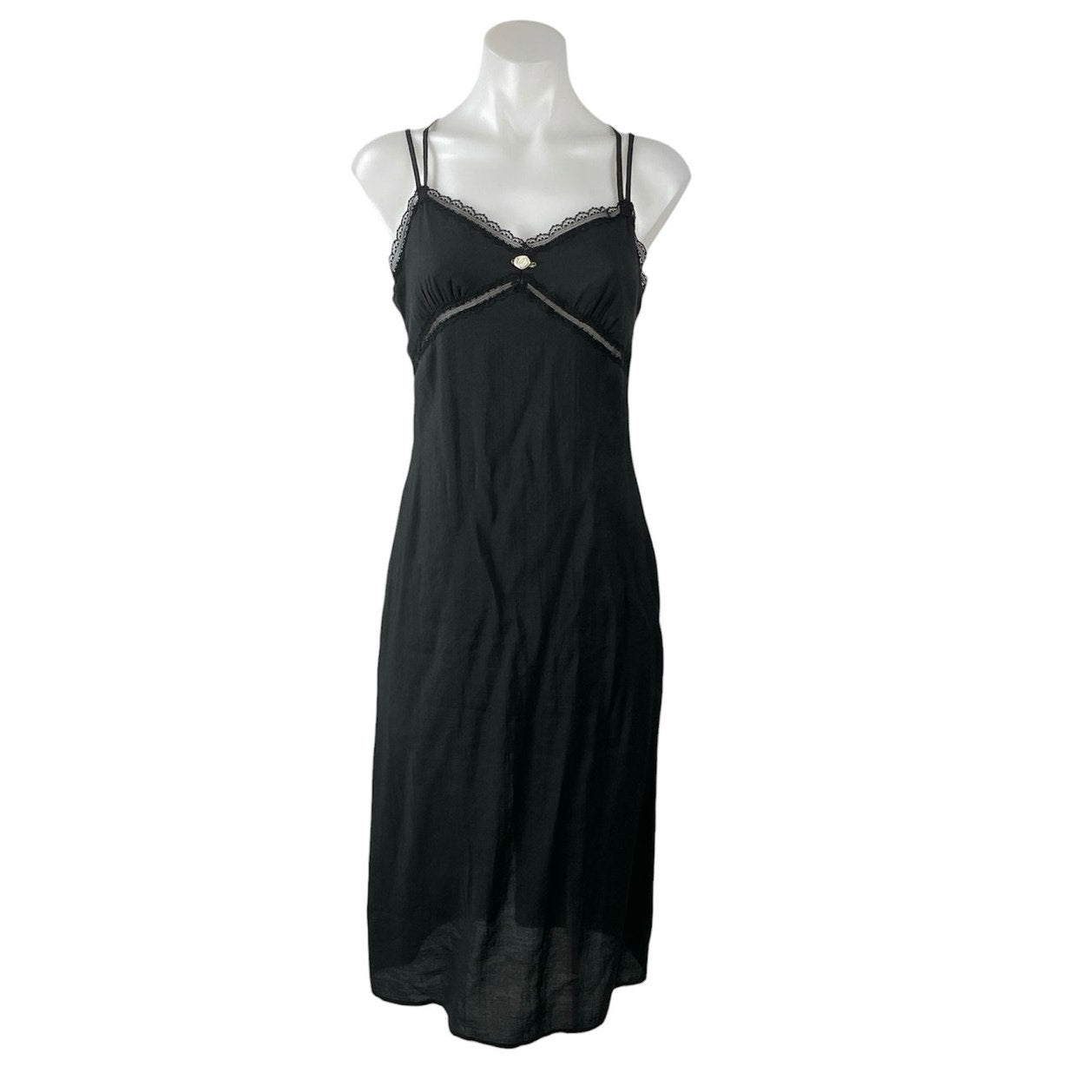 L.A. Hearts Black Lace Sleeveless V Neck Cami Camisole Slit Midi