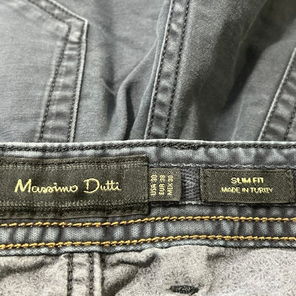 Massimo Dutti Women's Blue Mid Rise Slim Straight Stretch Denim Jeans Size 30