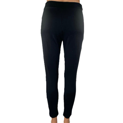 Zara Women's Black High Waisted Zip Pockets Stretch Skinny Trousers Pants Size M