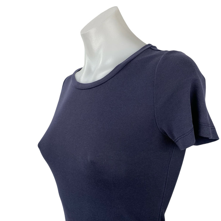 J.Crew Women's Navy Blue Fitted Cotton Short Sleeve Knit T Shirt Tee Top Size XS