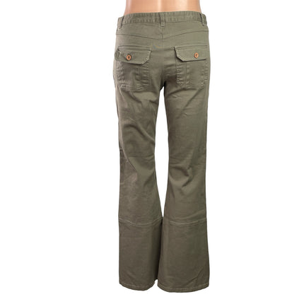Jaclyn B Women's Gray Denim High Waisted Flared Bootcut Cargo Trousers Pants 5/6