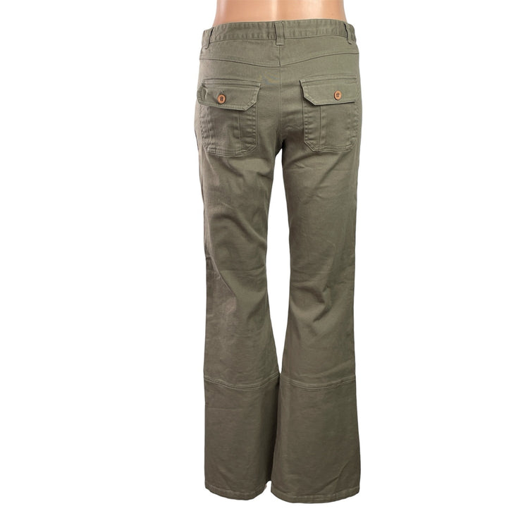 Jaclyn B Women's Gray Denim High Waisted Flared Bootcut Cargo Trousers Pants 5/6