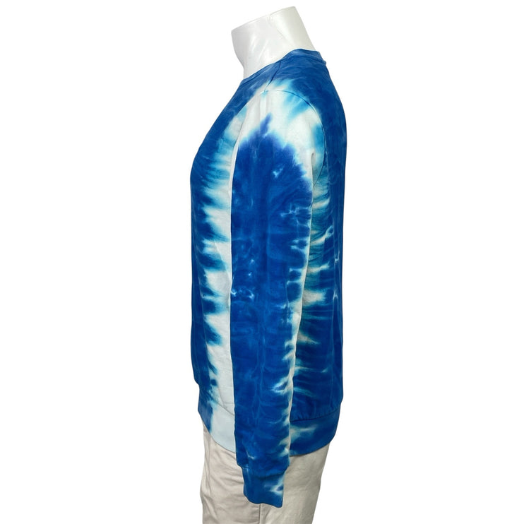 Ripndip Men's Blue Tie Dye Logo Crew Neck Long Sleeve Fleece Sweatshirt Top S