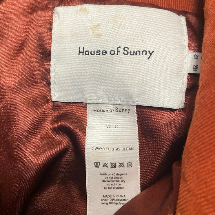 House of Sunny Brown Long Sleeve Half Snap Fleece Teddy Sweater Top Size 8