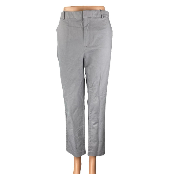 Mary Crafts Women's Gray High Rise Straight Leg Cropped Trousers Pants Size 14