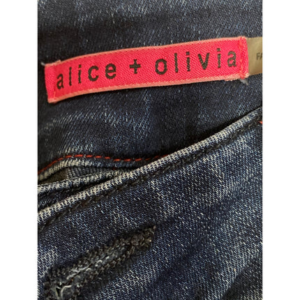 Alice + Olivia Women's Blue Dark Wash Mid Rise Ankle Skinny Denim Jeans Size 6
