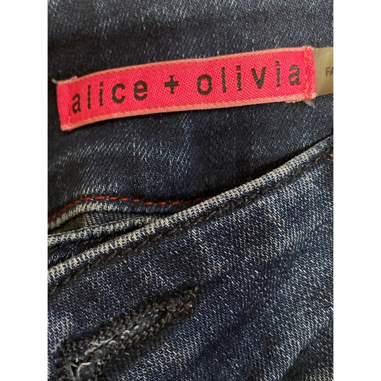 Alice + Olivia Women's Blue Dark Wash Mid Rise Ankle Skinny Denim Jeans Size 6