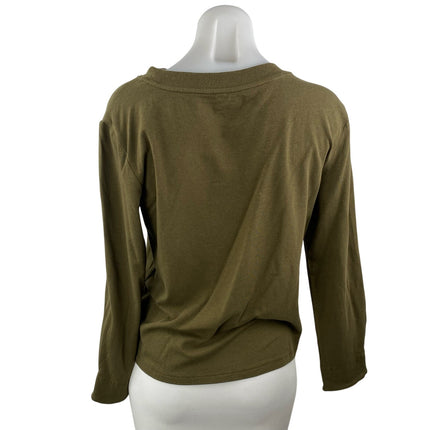 NEW Banana Republic Women's Olive Green Long Sleeve Crew Neck T Shirt Tee Top S