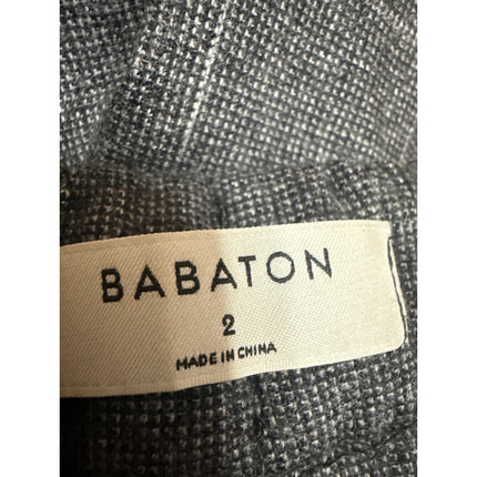 Aritzia Babaton Atelier Gray Wool Plaid High Rise Tapered Trousers Pants Size 2