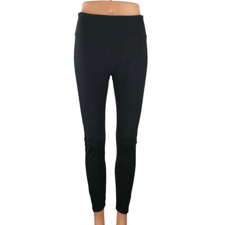 Spanx Womens Black Mid Rid Side Stripe Colorblock Yoga Athletic Leggings Pants M