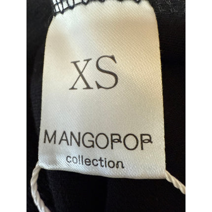 NEW Mangopop Black Long Sleeve Scoop Neck Stretch T Shirt Bodysuit Top Size XS