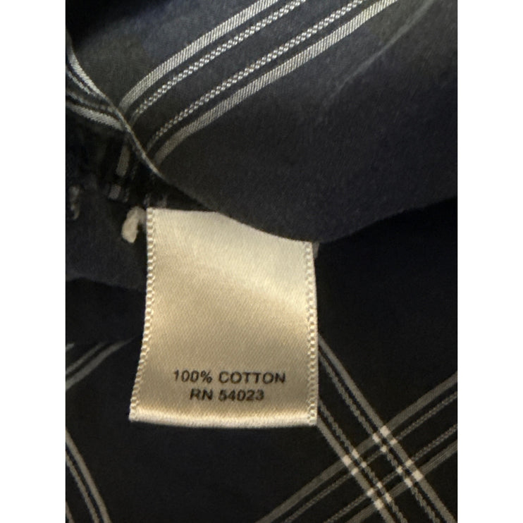 Banana Republic Men's Blue Plaid Classic Fit Long Sleeve Button Up Shirt Top L