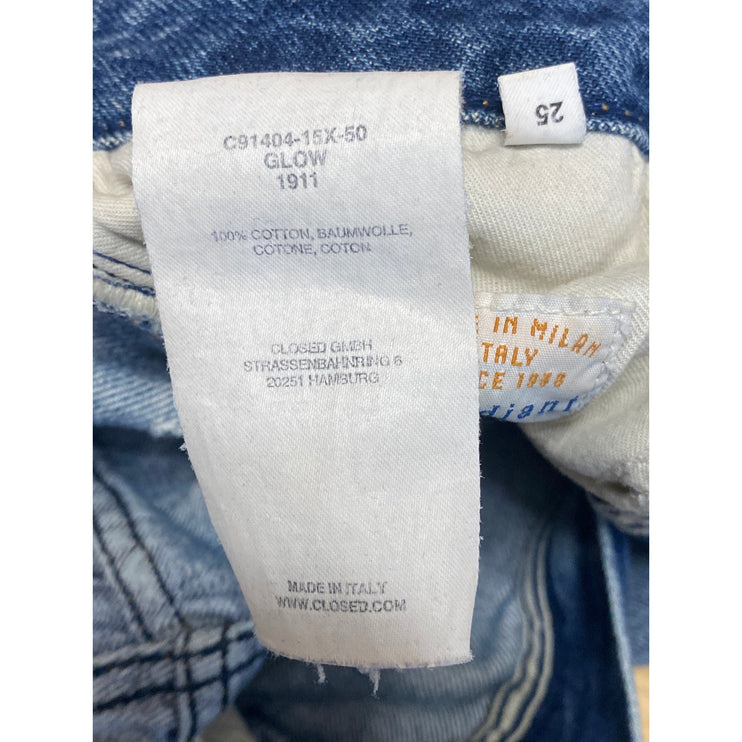 Closed Women's Blue Patchwork Colorblock High Rise Wide Leg Baggy Denim Jeans 25