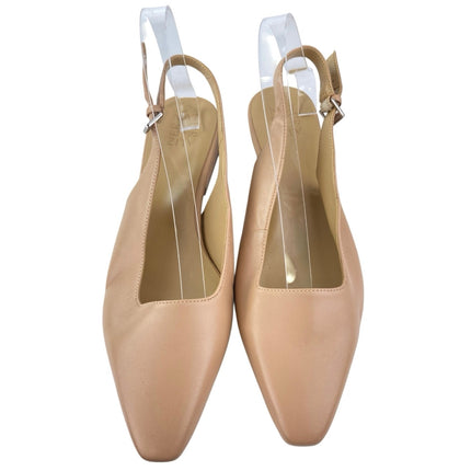 Naturalizer Lesley Women's Tan Nude Leather Pointed Toe Slingback Pumps Shoes 10