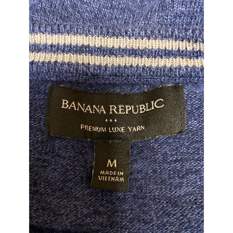 Banana Republic Premium Luxe Yarn Men's Navy Blue Crew Neck Sweater Top Size M