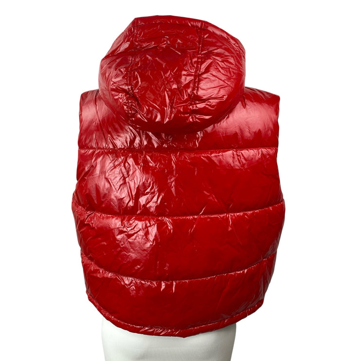 NEW Lou & Grey Gorpcore Red Faux Vegan Leather Quilted Vest Puffer Coat Jacket M