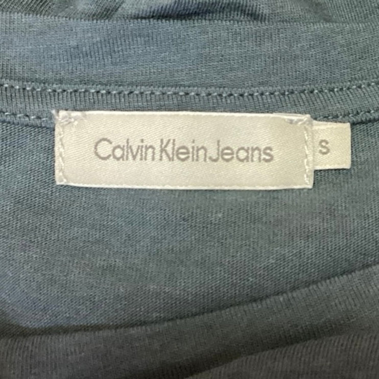 Calvin Klein Jeans Green Graphic Print Crew Neck Short Cap Sleeve T-Shirt Top S