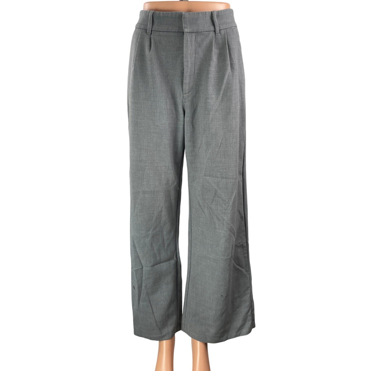 Abercrombie & Fitch Womens Gray High Rise Pleated Wide Leg Trouser Dress Pants S