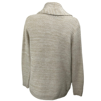 Sparkle & Fade Women's Cream Knit Long Sleeve Open Front Cardigan Sweater Top S