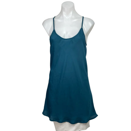 Sparkle & Fade Women's Blue Sleeveless Satin Cami Camisole Mini Slip Dress Sz S