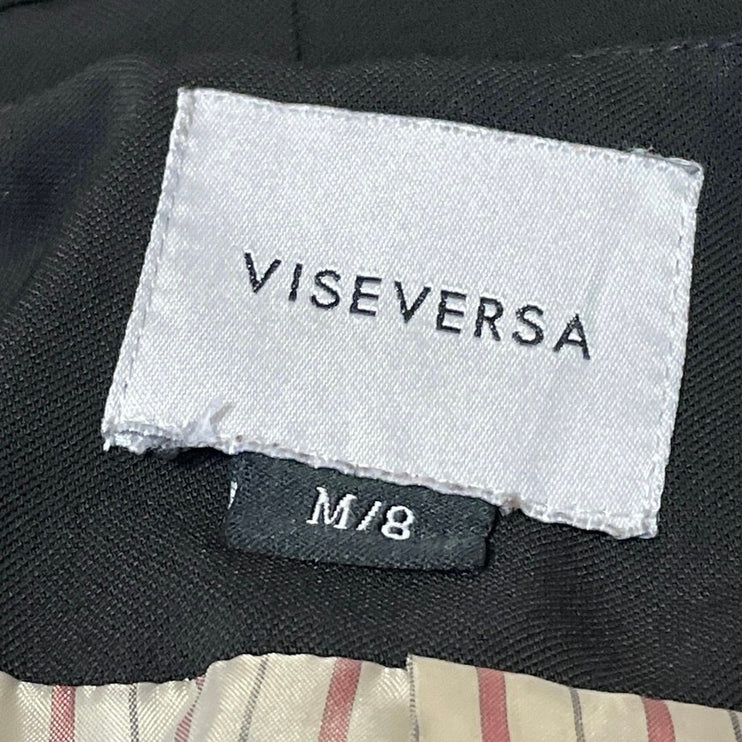 Viseversa Women's Black Long Sleeve Notch Lapel Cropped Blazer Coat Jacket Sz M