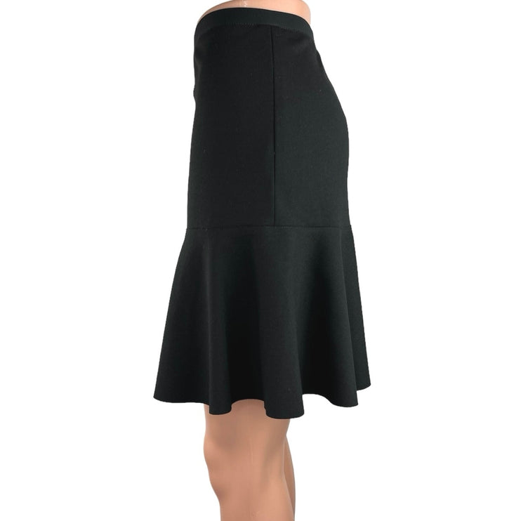 T Tahari Women's Black High Waisted Back Zipper Flared A-Line Mini Skirt Size 8