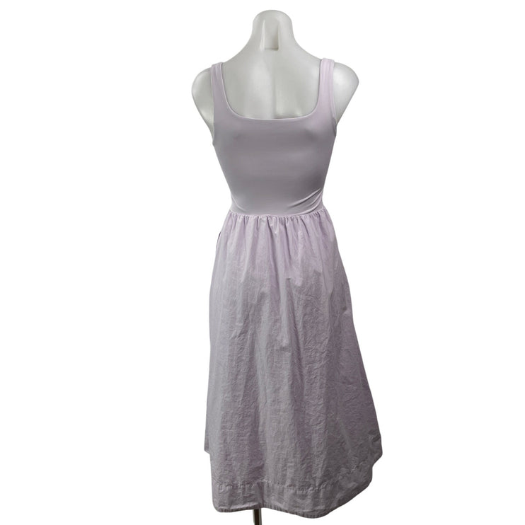 Aritzia Babaton Revive Poplin Womens Purple Sleeveless Flare Tank Midi Dress XS