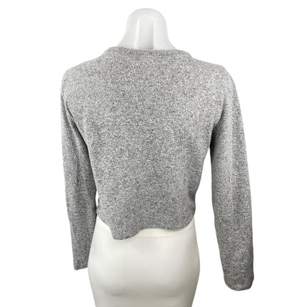 Zara Women's Gray Heather Long Sleeve Round Neck Knit Boxy Sweater Top Size L